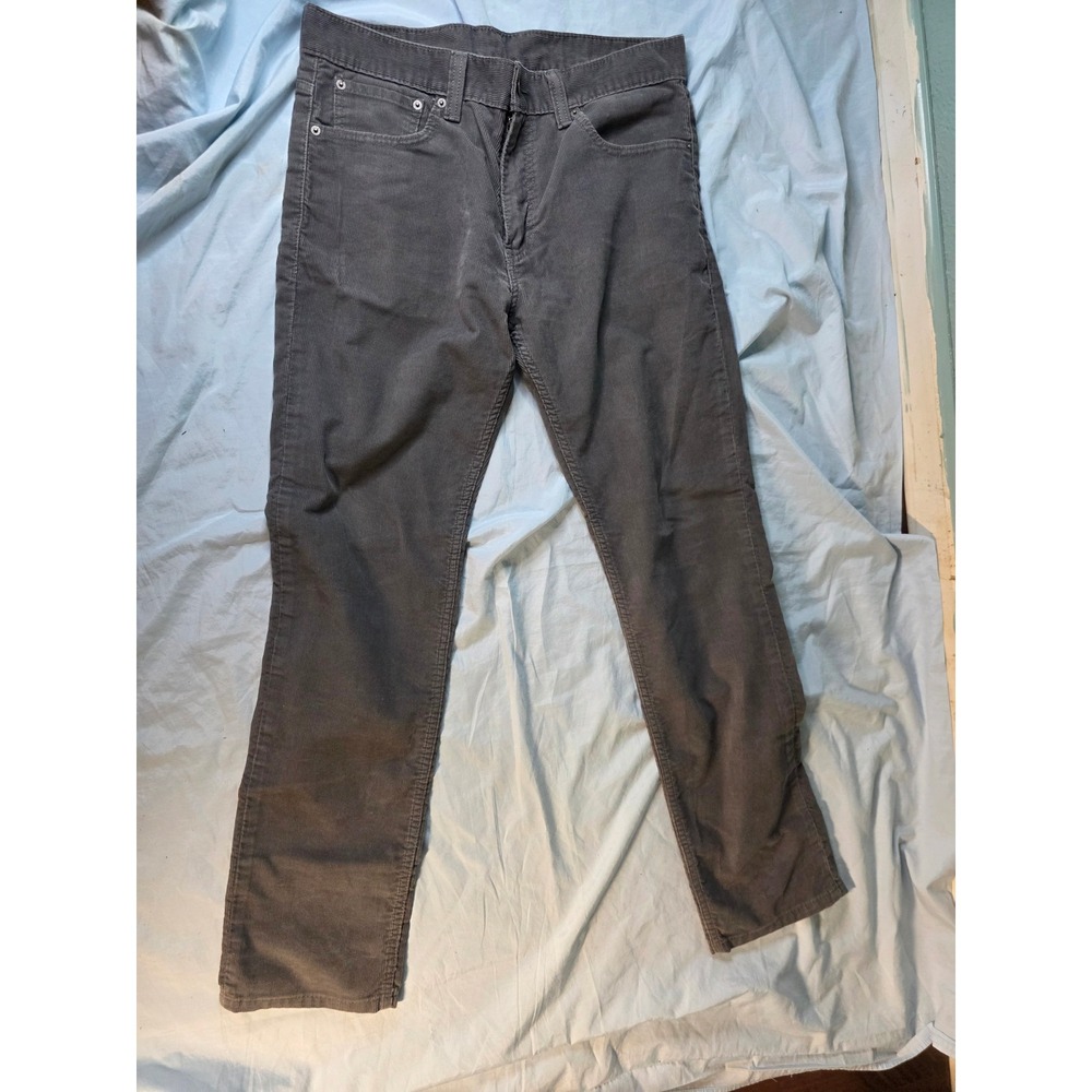 Levi 511 Corduroy Pants Grey Slim Skinny 34 x 32